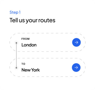 Step 1: Tell us your routes