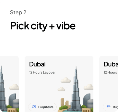 Step 2: Pick city + vibe