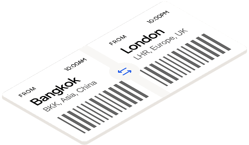 Bangkok to London boarding passes